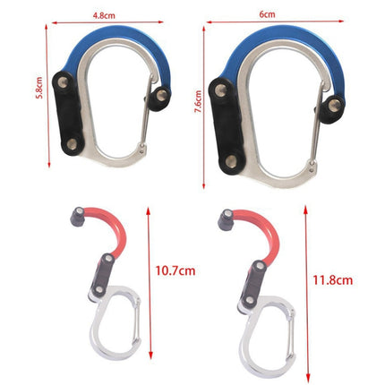 Aluminum Alloy D-type Outdoor Mountaineering Hook, Specification: S (Red)-garmade.com