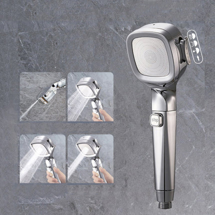 Pressurized Shower Head Four-speed Handheld Shower Set,Style: Electroplating Silver-garmade.com