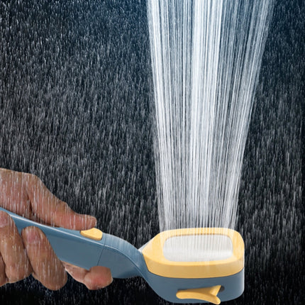 Pressurized Shower Head Four-speed Handheld Shower Set,Style: Silver Black Filter Type-garmade.com