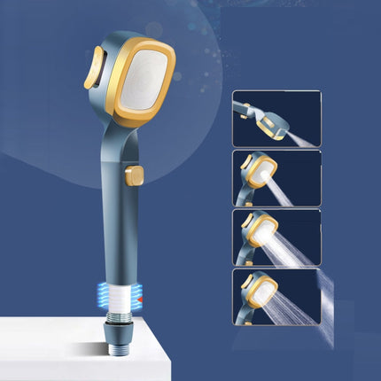 Pressurized Shower Head Four-speed Handheld Shower Set,Style: Navy Blue Filter-garmade.com