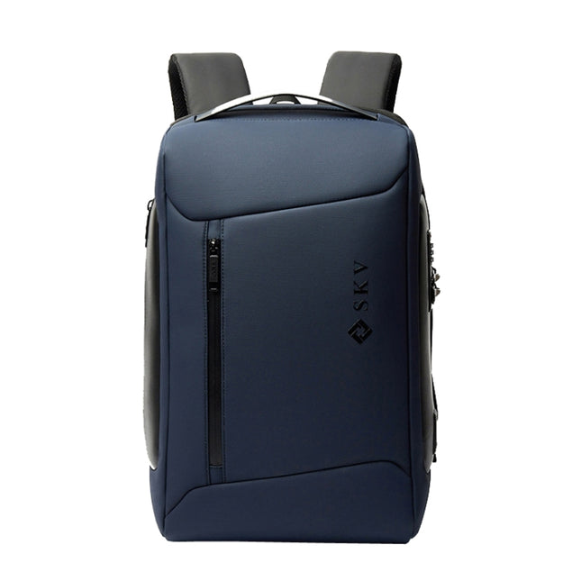 SKV B20430 Men Large Capacity Commute Computer Bag Business Casual Backpack(Blue)-garmade.com