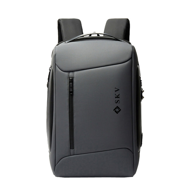 SKV B20430 Men Large Capacity Commute Computer Bag Business Casual Backpack(Grey)-garmade.com