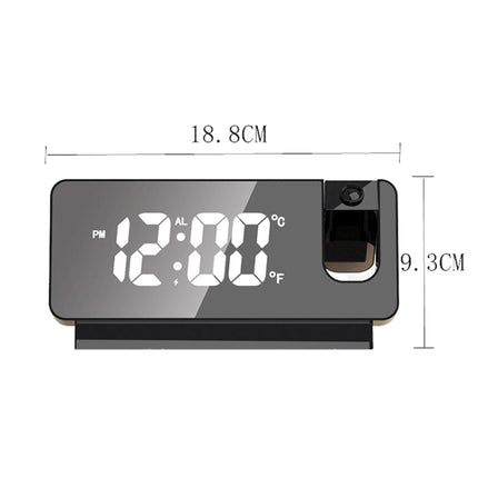 S282 Multifunctional Silent Electronic Digital Projection Clock(Black Shell White Light)-garmade.com