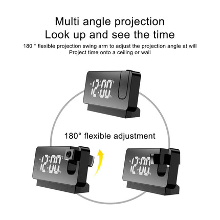 S282 Multifunctional Silent Electronic Digital Projection Clock(White Shell Green Light)-garmade.com