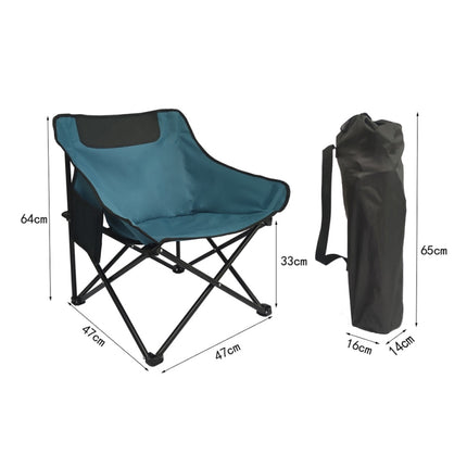 Outdoor Foldable Beach Chair Camping Moon Chair, Color: Black-garmade.com