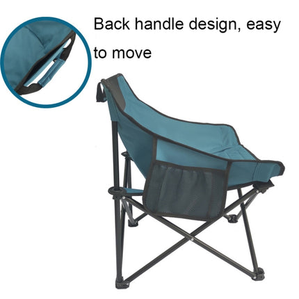 Outdoor Foldable Beach Chair Camping Moon Chair, Color: Black-garmade.com
