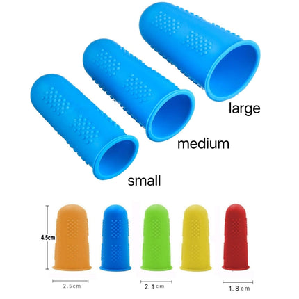 4 Sets Anti-scalding Non-slip High Temperature Resistant Silicone Finger Cuff With Particles(Blue)-garmade.com