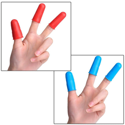 4 Sets Anti-scalding Non-slip High Temperature Resistant Silicone Finger Cuff With Particles(Blue)-garmade.com