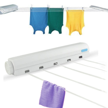 Spring Automatic Retractable Clothesline Drying Rack Towel Rack,Style: Four Wired-garmade.com