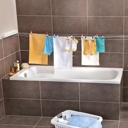 Spring Automatic Retractable Clothesline Drying Rack Towel Rack,Style: Four Wired-garmade.com