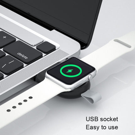 USB Portable Wireless Magnetic Suction Charger For Apple Watch 1/2/3/4/5/6/7/SE(White)-garmade.com