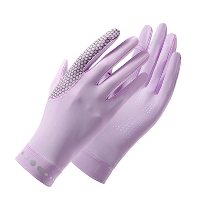 1 Pair XC-14 Riding Driving Sunscreen Anti-UV Fingerless Ice Silk Gloves, Style: Honeycomb (Purple)-garmade.com