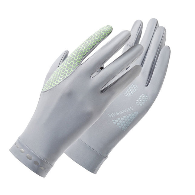 1 Pair XC-14 Riding Driving Sunscreen Anti-UV Fingerless Ice Silk Gloves, Style: Honeycomb (Gray)-garmade.com