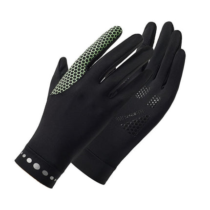 1 Pair XC-14 Riding Driving Sunscreen Anti-UV Fingerless Ice Silk Gloves, Style: Honeycomb (Black)-garmade.com