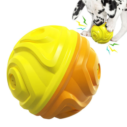 Dog Toothbrush Sound Molar Ball Texture Meteorite Dog Toy(Yellow Orange)-garmade.com