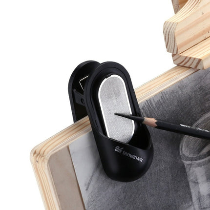 Tenwin MS5860 Spring Clip Type Pencil Grinder Can Hold Sketching Paper(Black)-garmade.com