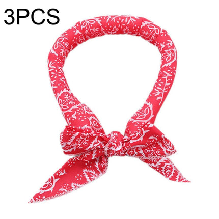 3 PCS Summer Cooling Bandana Neck Wraps Scarf For Women Men Kids Pet, Color: Red Leaves-garmade.com