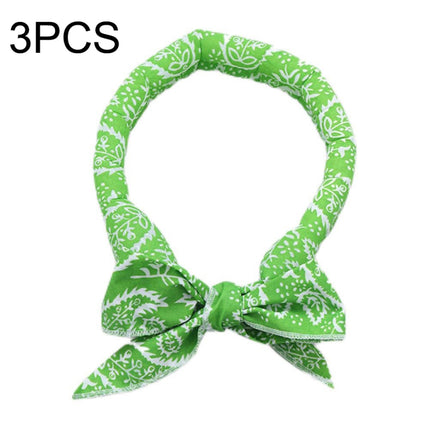 3 PCS Summer Cooling Bandana Neck Wraps Scarf For Women Men Kids Pet, Color: Green Leaves-garmade.com