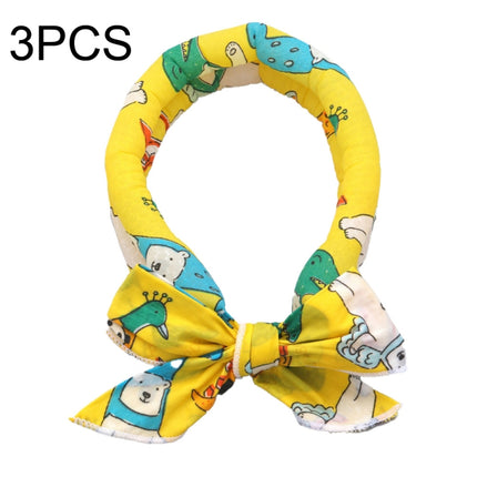 3 PCS Summer Cooling Bandana Neck Wraps Scarf For Women Men Kids Pet, Color: Yellow Bottom Bear-garmade.com