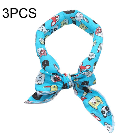 3 PCS Summer Cooling Bandana Neck Wraps Scarf For Women Men Kids Pet, Color: Blue Bottom Cat-garmade.com