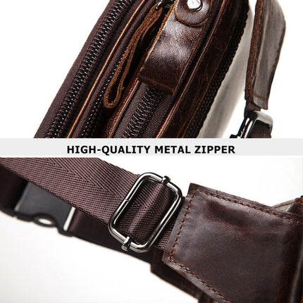 MH562 Leather Men Waste Bags Multifunctional Retro Messenger Bag(Brown)-garmade.com