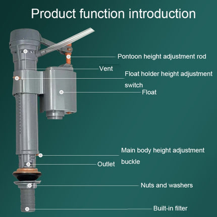 JD-J208 Flush Toilet Retractable Water Inlet Valve(Gray)-garmade.com