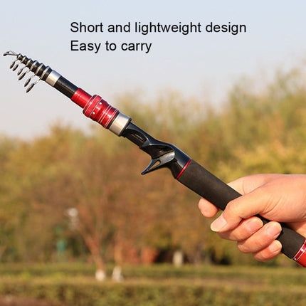 Telescopic Lure Rod Mini Fishing Rod Portable Fishing Tackle, Length: 1.5m(Blue Curved Handle)-garmade.com