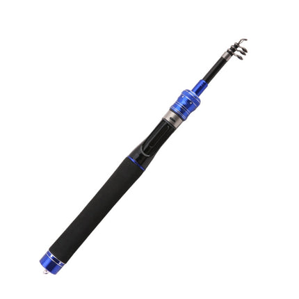 Telescopic Lure Rod Mini Fishing Rod Portable Fishing Tackle, Length: 2.1m(Blue Straight Handle)-garmade.com