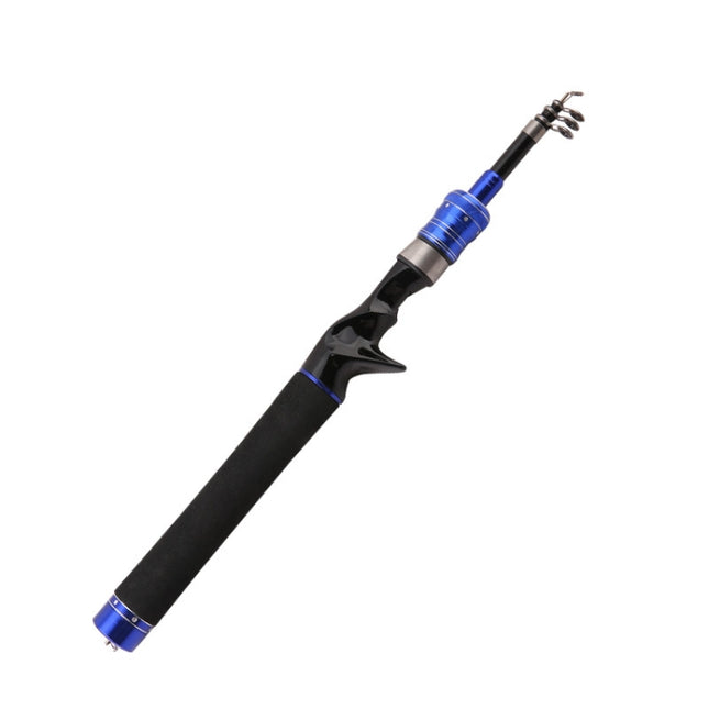 Telescopic Lure Rod Mini Fishing Rod Portable Fishing Tackle, Length: 2.1m(Blue Curved Handle)-garmade.com