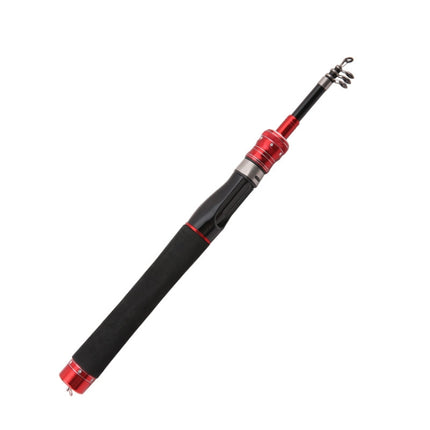 Telescopic Lure Rod Mini Fishing Rod Portable Fishing Tackle, Length: 2.4m(Red Straight Handle)-garmade.com