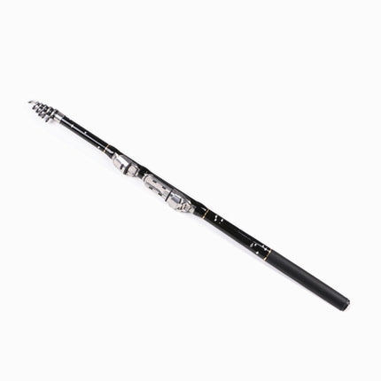 ZHANLANGWANG Carbon Throwing Pole Mini Short Rock Fishing Rod, Length: 1.8m(Black)-garmade.com