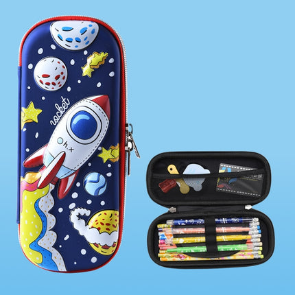Uime EVA 3D Multi-compartment Pencil Case Stationery Box Children School Supplies(Rocket)-garmade.com