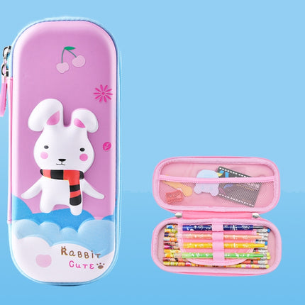 Uime EVA 3D Multi-compartment Pencil Case Stationery Box Children School Supplies(Rabbit)-garmade.com