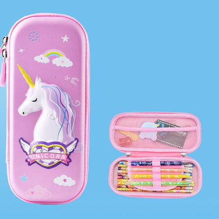 Uime EVA 3D Multi-compartment Pencil Case Stationery Box Children School Supplies(Elf Unicorn)-garmade.com