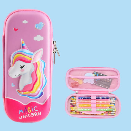 Uime EVA 3D Multi-compartment Pencil Case Stationery Box Children School Supplies(Rainbow Unicorn)-garmade.com