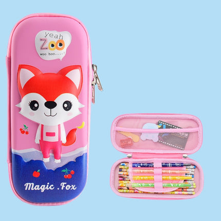 Uime EVA 3D Multi-compartment Pencil Case Stationery Box Children School Supplies(Little Fox)-garmade.com
