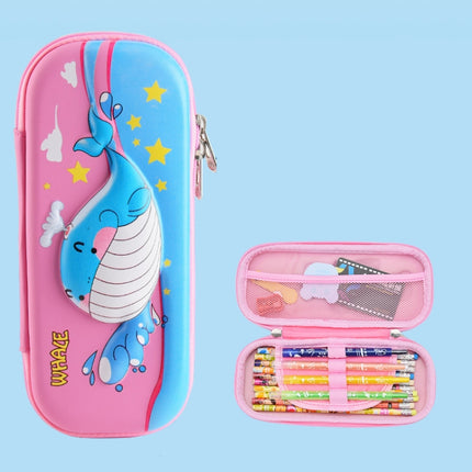 Uime EVA 3D Multi-compartment Pencil Case Stationery Box Children School Supplies(Blue Whale)-garmade.com