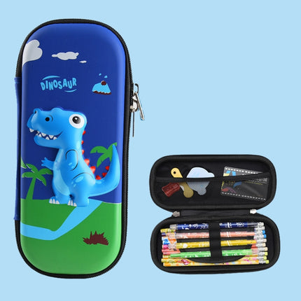 Uime EVA 3D Multi-compartment Pencil Case Stationery Box Children School Supplies(Blue Dinosaur)-garmade.com