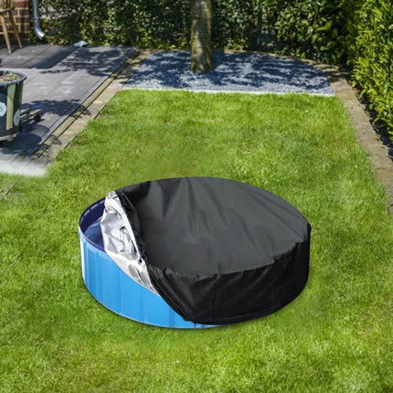 Foldable Round Sunscreen Dustproof Swimming Pool Cover, Specification: Black+Silver 82x30cm-garmade.com