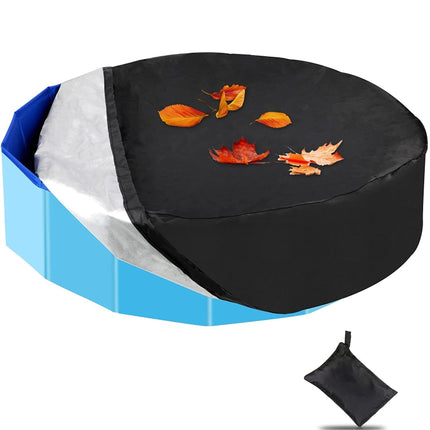 Foldable Round Sunscreen Dustproof Swimming Pool Cover, Specification: Black+Silver 82x30cm-garmade.com