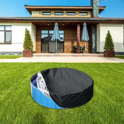Foldable Round Sunscreen Dustproof Swimming Pool Cover, Specification: Black+Silver 82x30cm-garmade.com