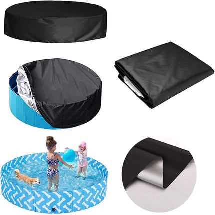 Foldable Round Sunscreen Dustproof Swimming Pool Cover, Specification: Black+Silver 122x30cm-garmade.com