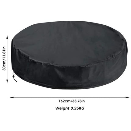 Foldable Round Sunscreen Dustproof Swimming Pool Cover, Specification: Black+Silver 162x30cm-garmade.com