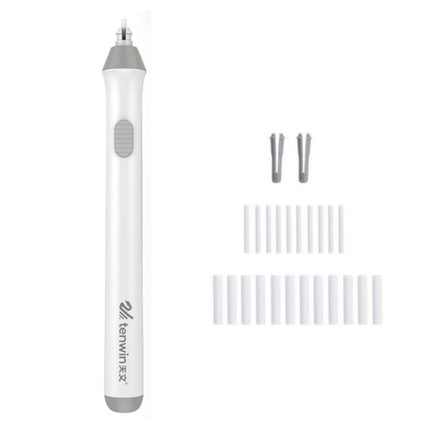 Tenwin 8302 Adjustable Electric Eraser With Rubber Refills For Sketch Drawing Erasing(White)-garmade.com