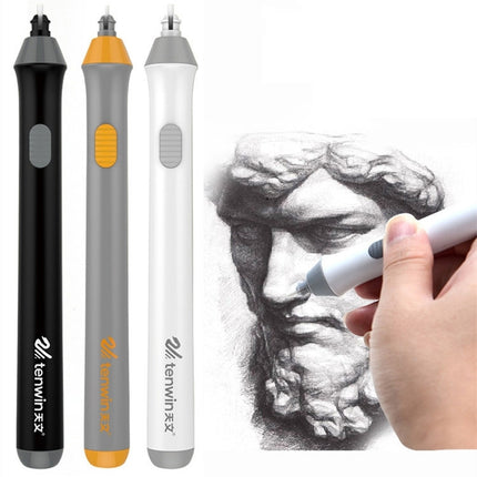 Tenwin 8302 Adjustable Electric Eraser With Rubber Refills For Sketch Drawing Erasing(White)-garmade.com