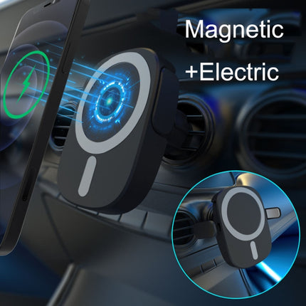 15W Intelligent Car Magnetic Wireless Charging Stand For IPhone 12 / 13 Series (Black)-garmade.com