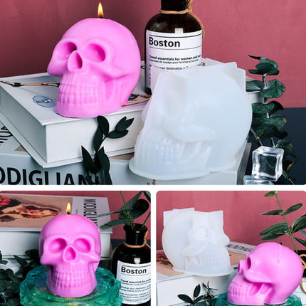 D804 Epoxy Mould Skull Candle Silicone Mould-garmade.com