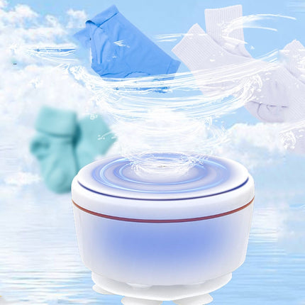 Mini Ultrasonic Spin Washer Turbo Portable Cleaner(White)-garmade.com