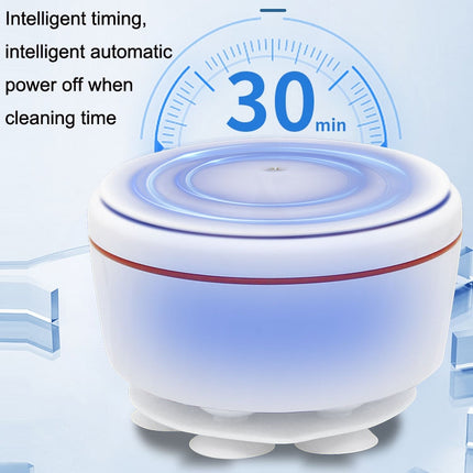 Mini Ultrasonic Spin Washer Turbo Portable Cleaner(White)-garmade.com