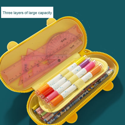 Bubble Machine Shape Pencil Bag Large Capacity Cartoon Silicone Stationery Box(Yellow)-garmade.com
